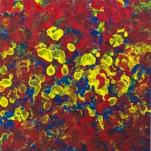 Daniel Djamo Whos afraid of Blue Yellow and Red acrilic pe panza 120x120 cm 2015